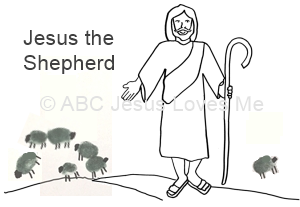 Jesus the Shepherd with His Sheep